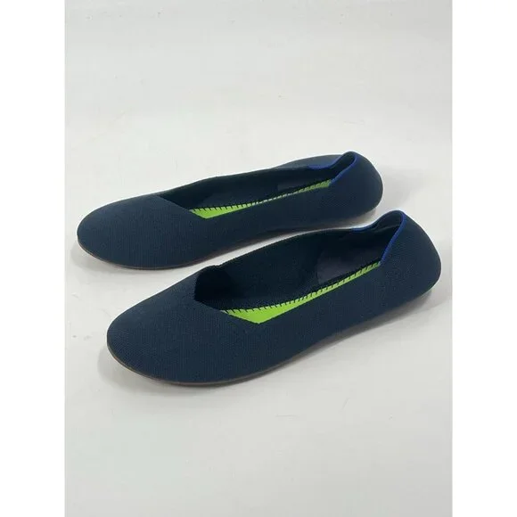 Rothys Navy Blue Flats Sz Womens 13 No Insoles Sustainable Comfort - Picture 3 of 6